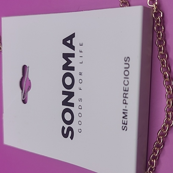 Long semi precious necklace in rose gold tone made by Sonoma. - Picture 10 of 11